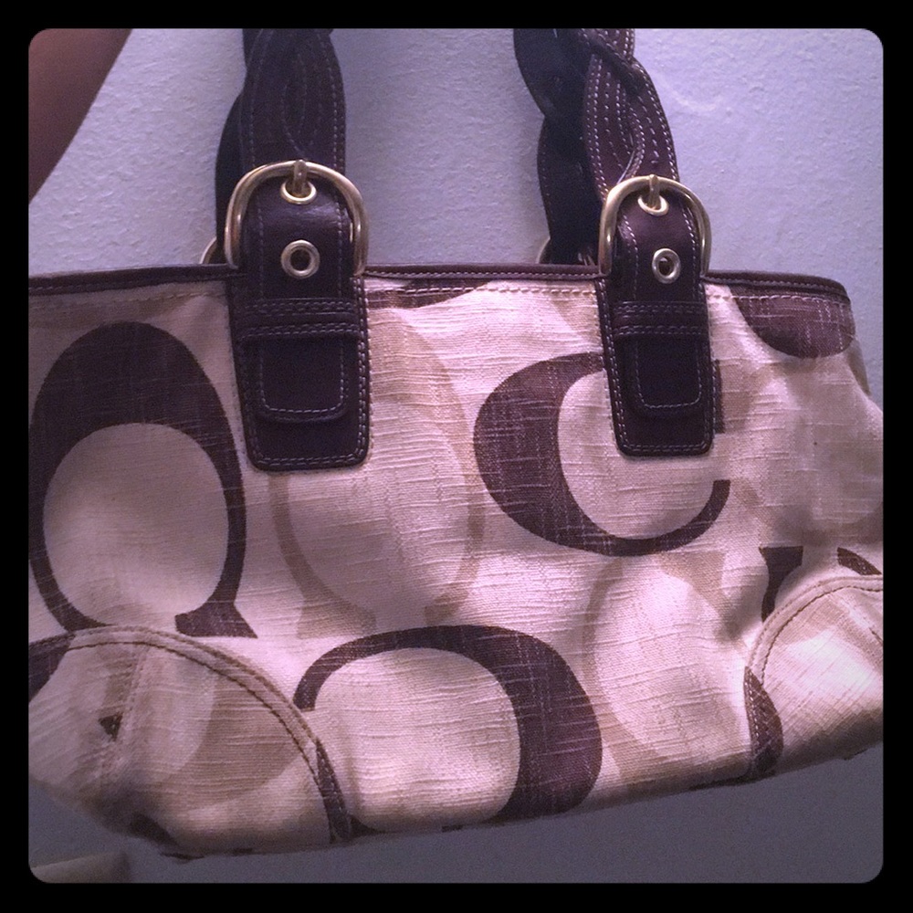 Coach chocolate multi handbag